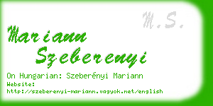 mariann szeberenyi business card