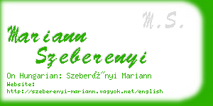 mariann szeberenyi business card